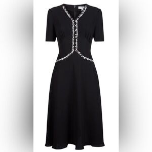 Lulu Guinness Black Script Embroidered Dress NWT UK 10 (USA 6)